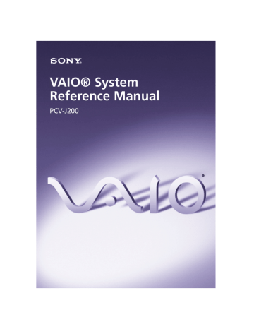 Sony PCV-J200 Reference guide Sony PCV-J200 Reference guide
