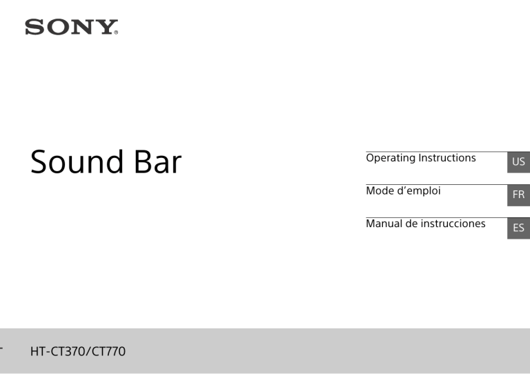 Sony HT-CT370, HT-CT770 Operating instructions Sony HT-CT370, HT-CT770 Operating instructions