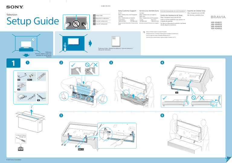 Sony XBR-49X800E, XBR-43X800E Quick start guide Sony XBR-49X800E, XBR-43X800E Quick start guide