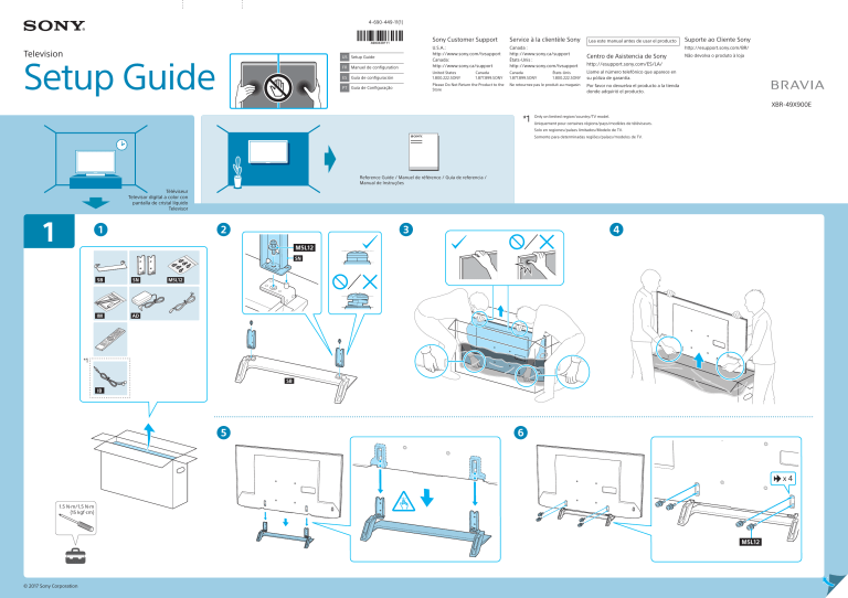 Sony XBR-49X900E Quick start guide Sony XBR-49X900E Quick start guide