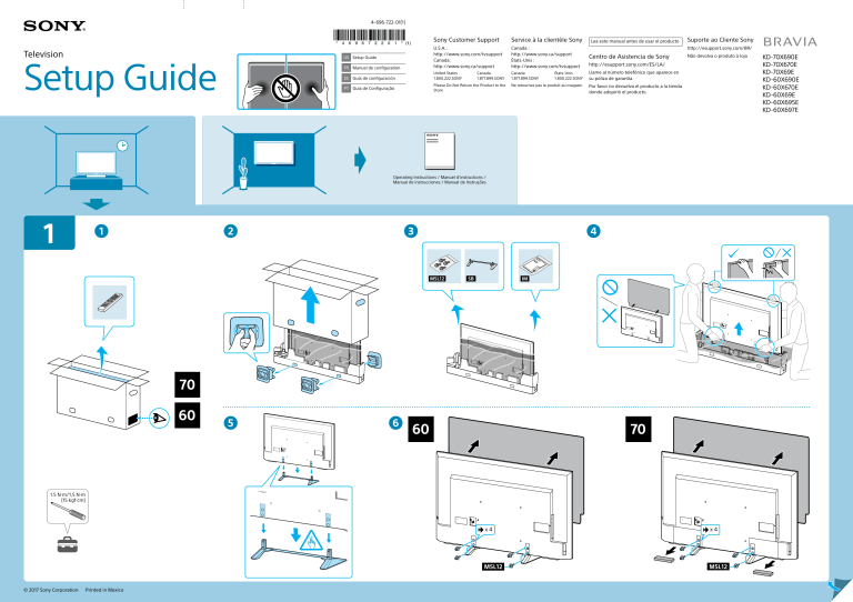 Sony KD-60X690E, KD-70X690E Quick start guide Sony KD-60X690E, KD-70X690E Quick start guide