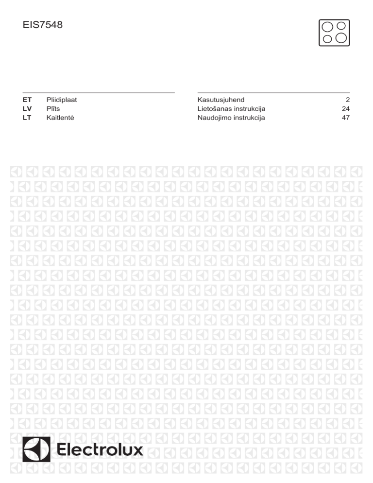 Electrolux EIS7548 User manual Electrolux EIS7548 User manual
