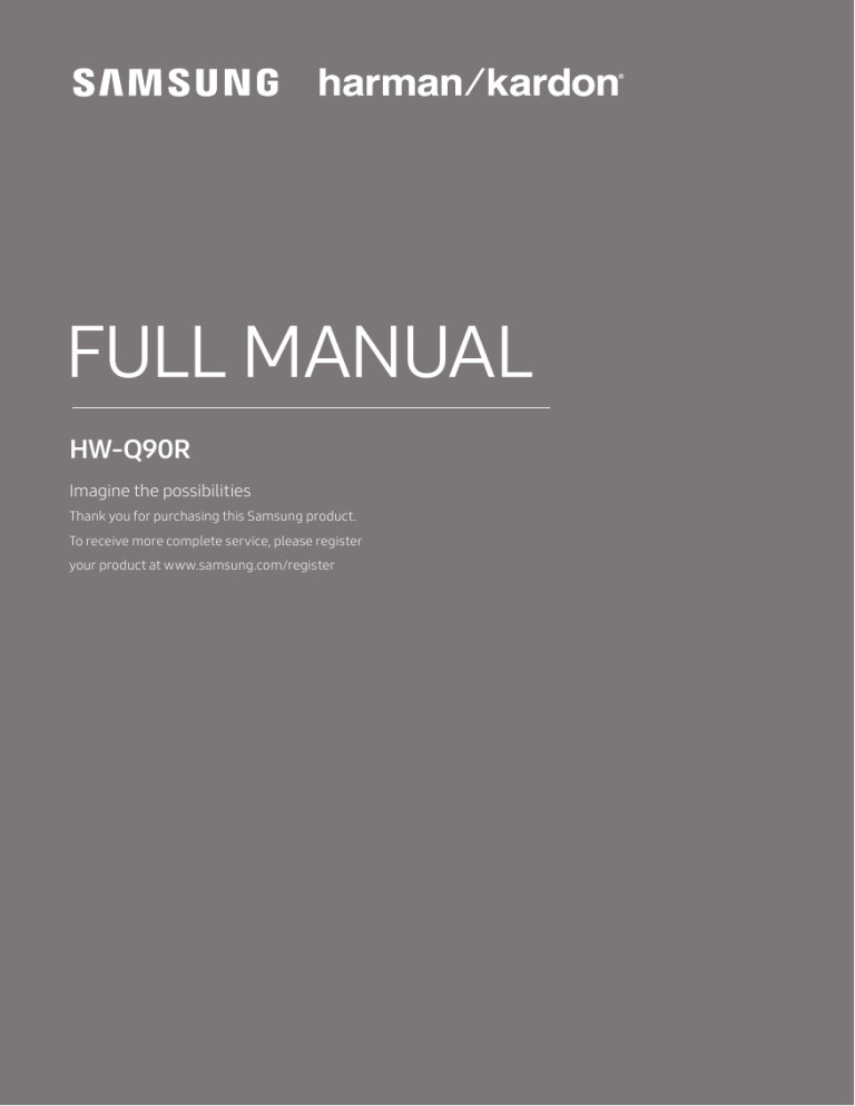 Samsung HW-Q90R User manual Samsung HW-Q90R User manual