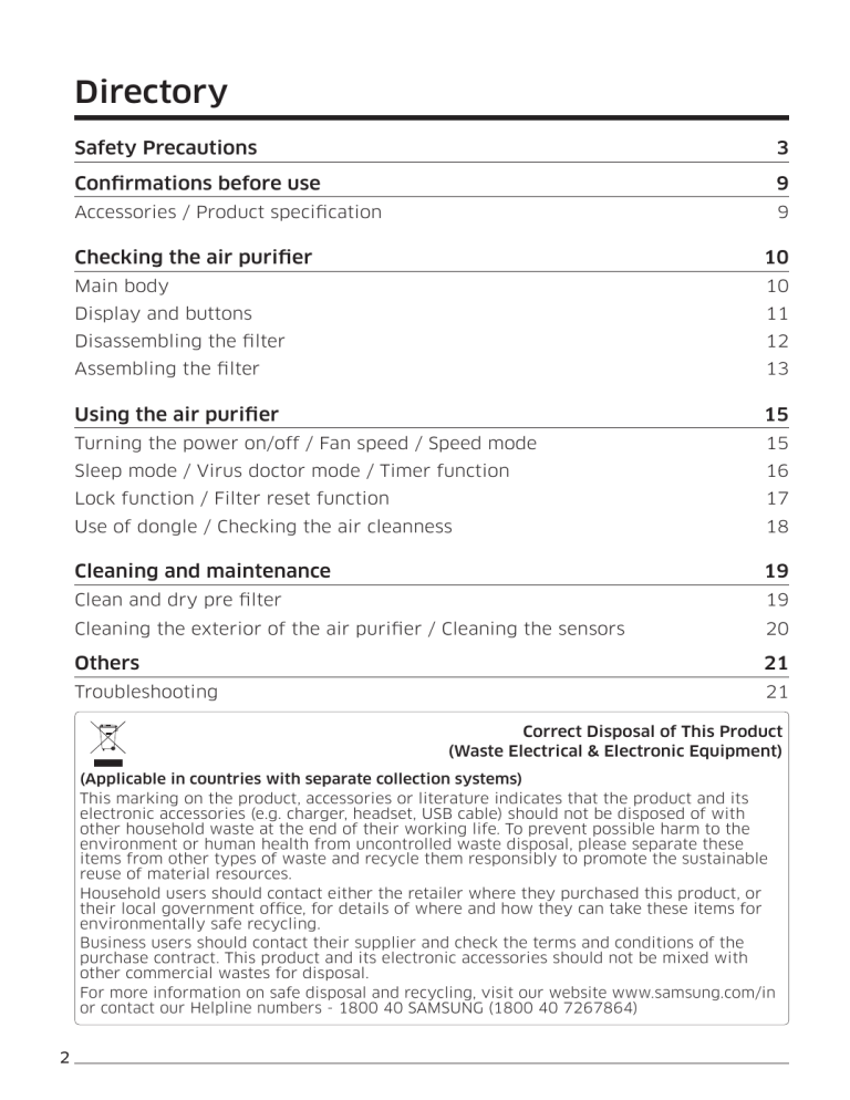 Samsung AX60M5051WS/NA User manual Samsung AX60M5051WS/NA User manual