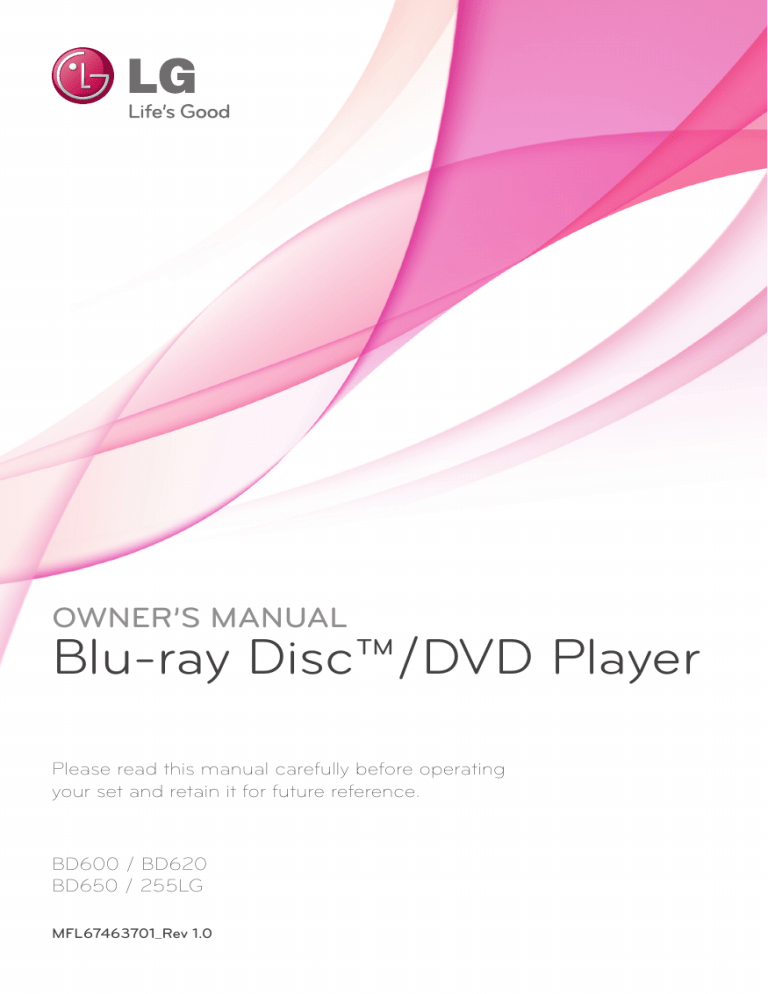 LG BD620 Owner's manual LG BD620 Owner's manual