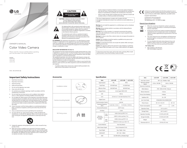 LG L5213-BP Owner's manual LG L5213-BP Owner's manual