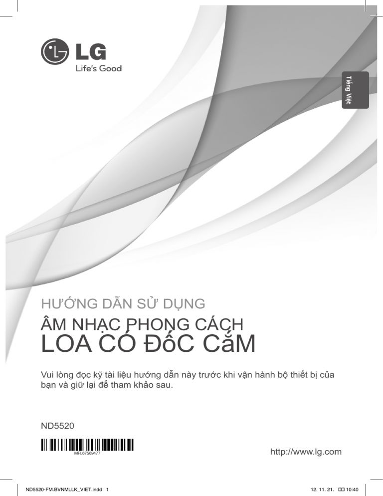 LG ND5520 Owner's manual LG ND5520 Owner's manual