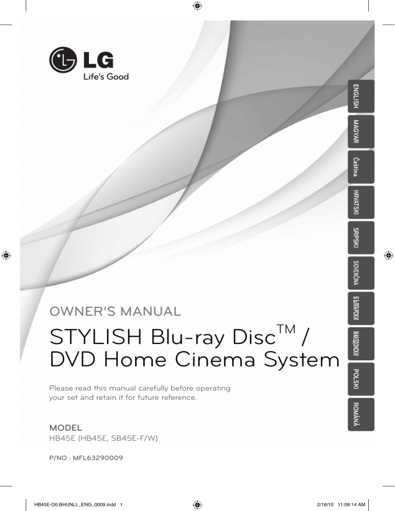 LG HB45E User guide LG HB45E User guide