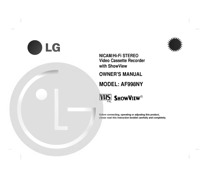 LG AF998NY User guide LG AF998NY User guide