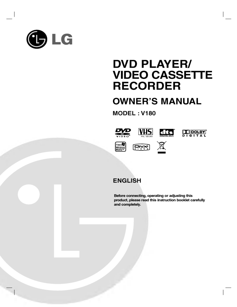 LG V180, V1802SZ Owner's manual LG V180, V1802SZ Owner's manual