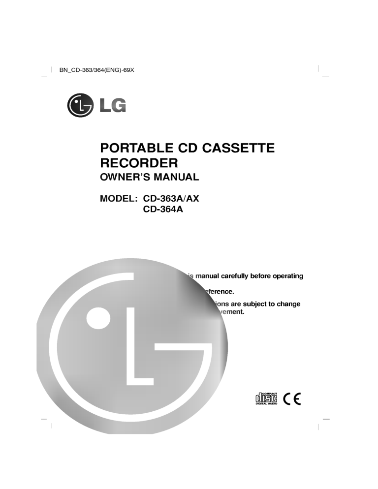 LG CD-363A Owner's manual LG CD-363A Owner's manual