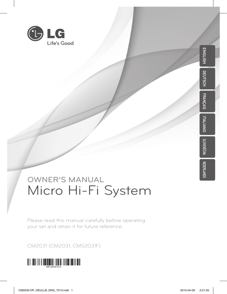 LG CM2031 User guide LG CM2031 User guide