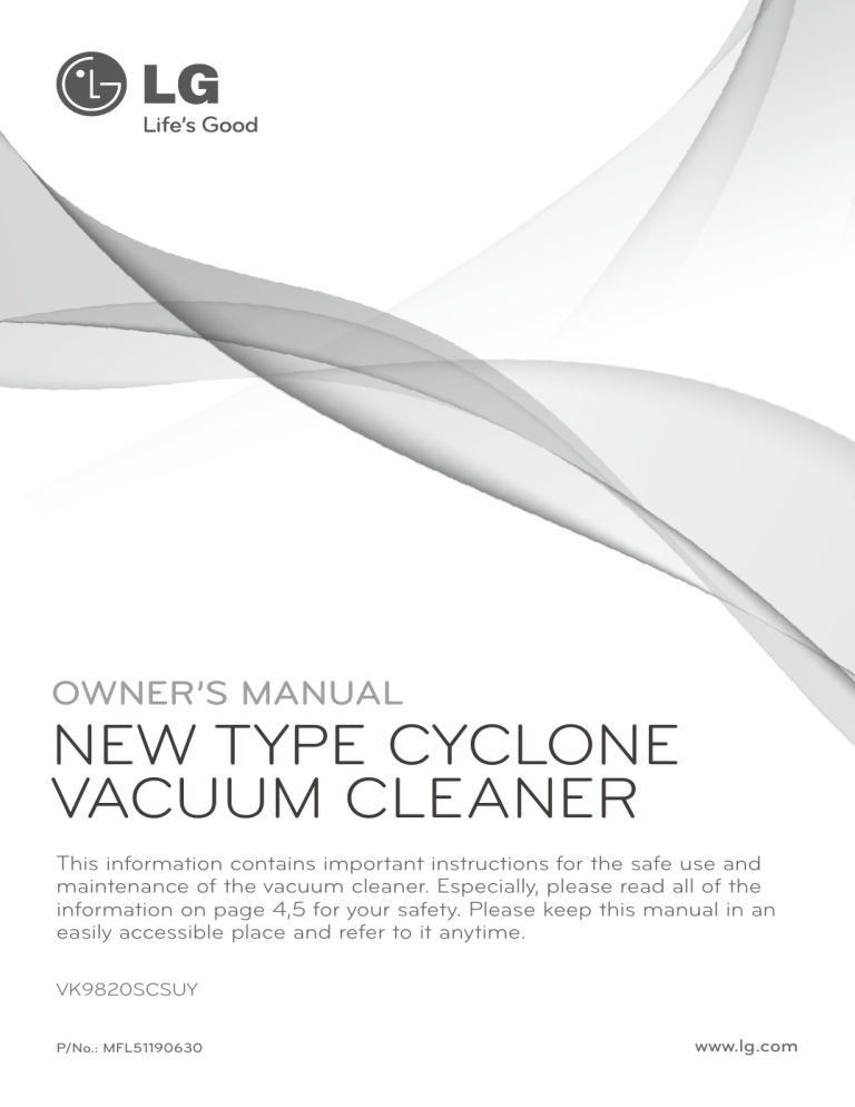 LG VK9820SCSUY Owner's manual LG VK9820SCSUY Owner's manual