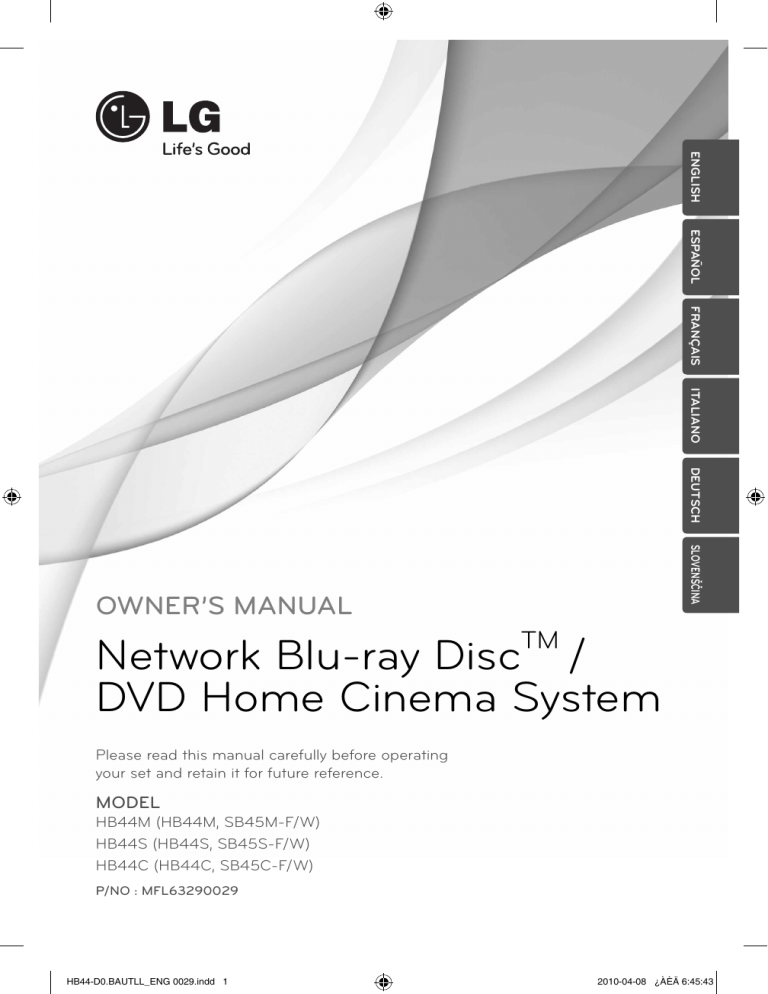 LG HB44S User guide LG HB44S User guide