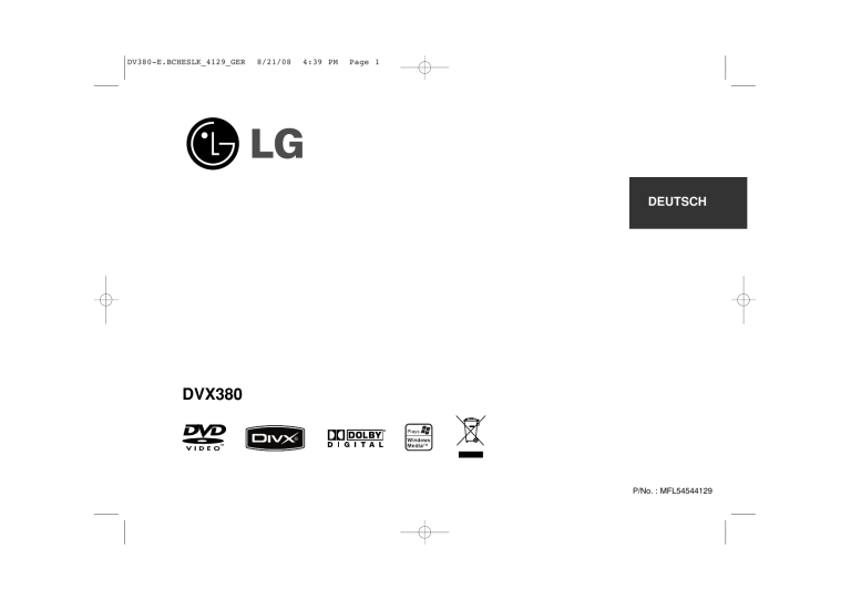 LG DV380-E, DVX380 User guide LG DV380-E, DVX380 User guide