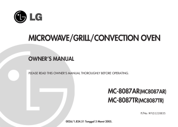 LG MC8087TR Owner's manual LG MC8087TR Owner's manual