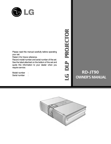 LG RD-JT90 Owner's manual LG RD-JT90 Owner's manual