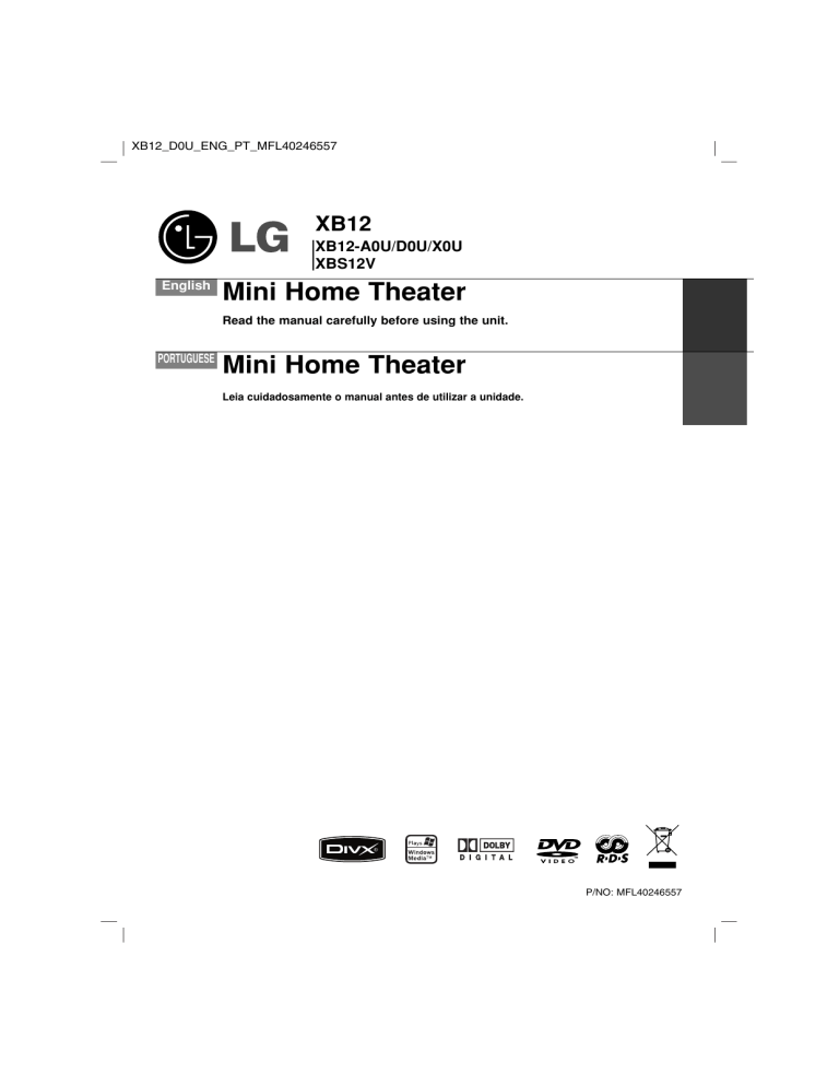 LG XB12-D0U, XB12-A0U, XB12 Owner's manual LG XB12-D0U, XB12-A0U, XB12 Owner's manual