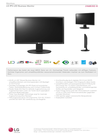 LG 24MB35D-B Datasheet LG 24MB35D-B Datasheet