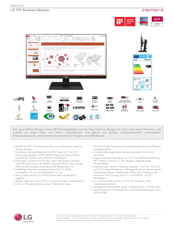 LG 27BK750Y-B Datasheet LG 27BK750Y-B Datasheet
