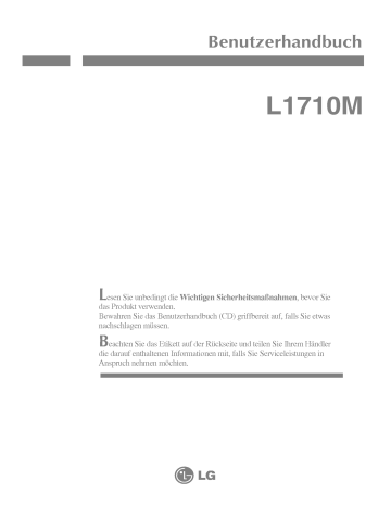 LG L1710MM Benutzerhandbuch | Manualzz LG L1710MM Benutzerhandbuch | Manualzz