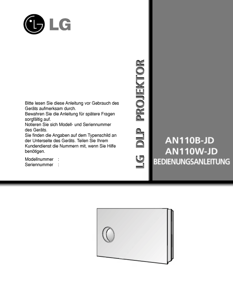 LG AN110B-JD, AN110B User guide LG AN110B-JD, AN110B User guide