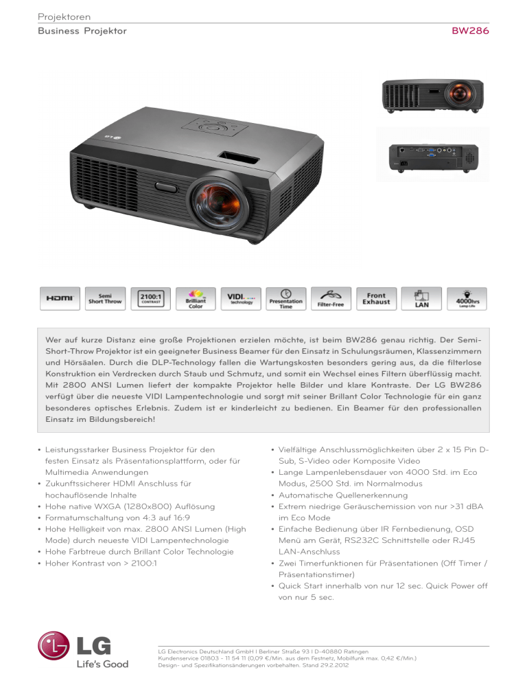 LG BW286 Datasheet LG BW286 Datasheet