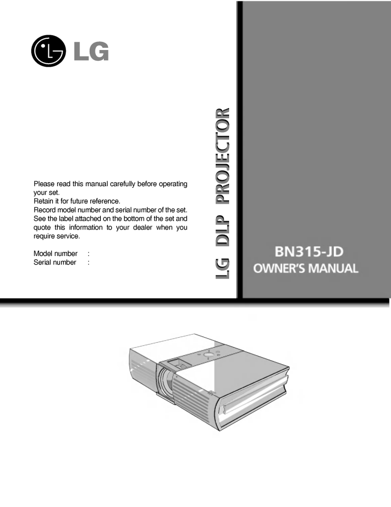 LG BN315, BN315-JD User guide LG BN315, BN315-JD User guide
