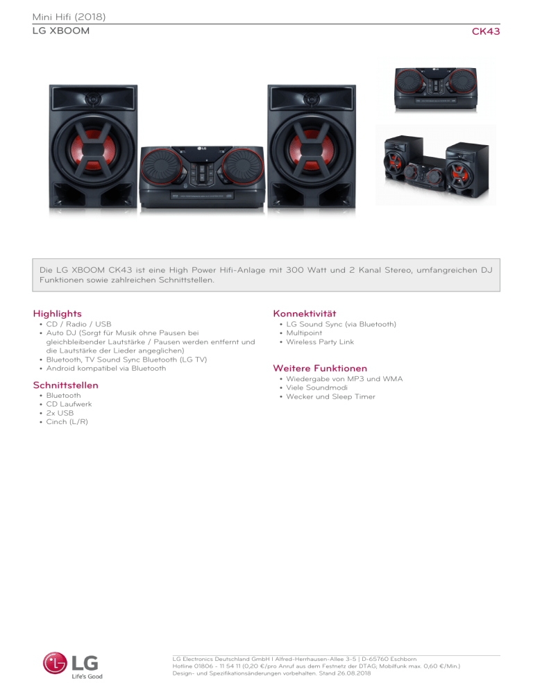 LG CK43 Datasheet LG CK43 Datasheet