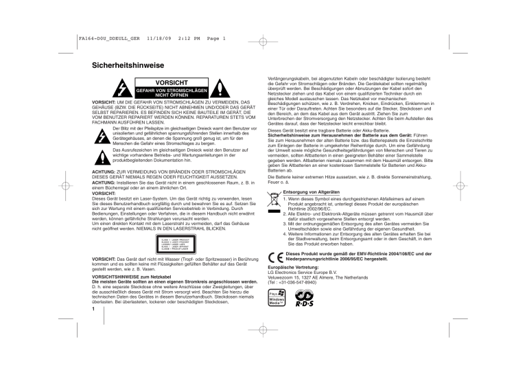 LG FA164U User guide LG FA164U User guide