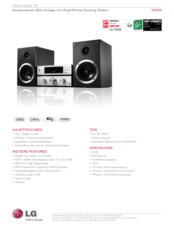 LG TA106 Datasheet LG TA106 Datasheet