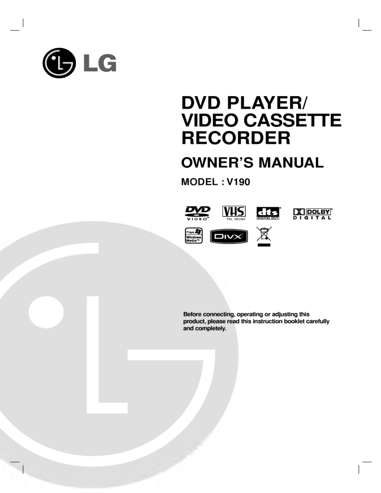 LG V190 Owner's manual LG V190 Owner's manual