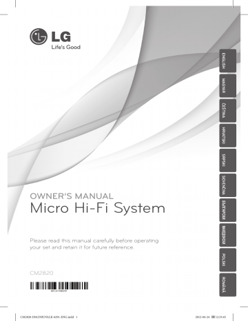 LG CM2820 Owner's manual LG CM2820 Owner's manual
