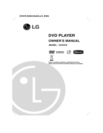 LG DV276-E1M, DV276-E2M, DV276-E3M, DVX276 Owner's manual LG DV276-E1M, DV276-E2M, DV276-E3M, DVX276 Owner's manual