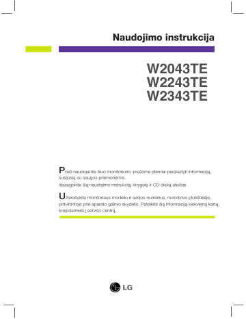 LG W2243TE-PF, W2043TE User's manual LG W2243TE-PF, W2043TE User's manual