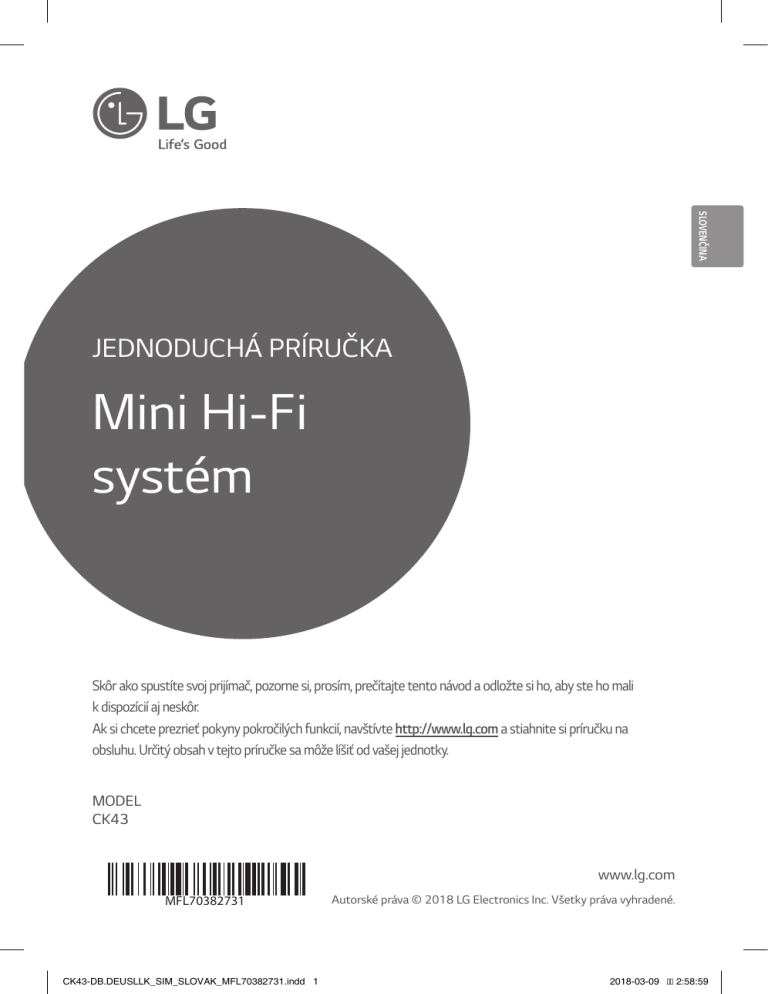LG CK43 Owner's manual LG CK43 Owner's manual