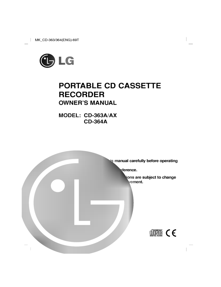 LG CD-363A Owner's manual LG CD-363A Owner's manual