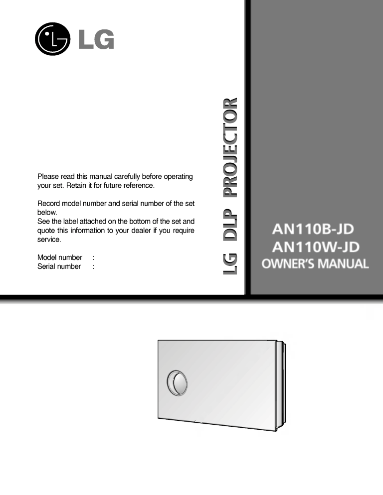 LG AN110W-JD Owner's manual LG AN110W-JD Owner's manual