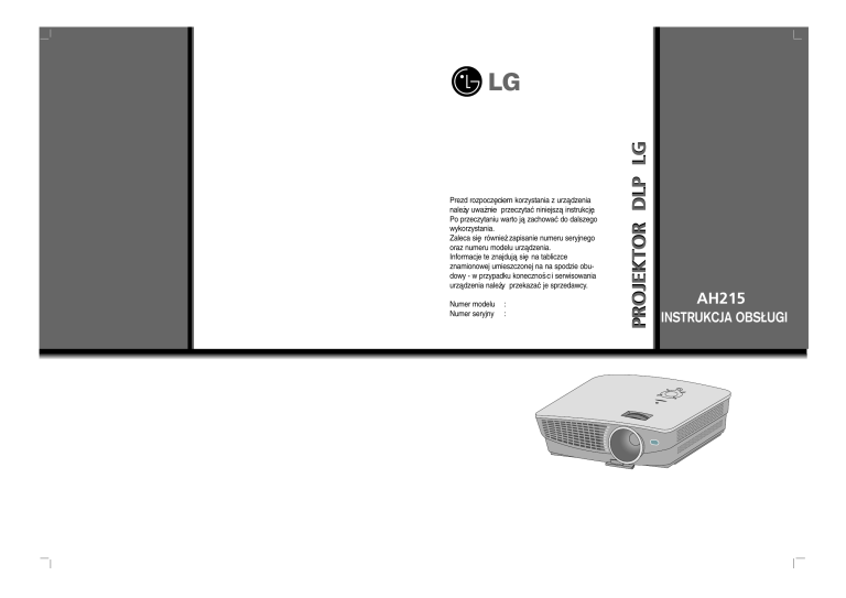LG AH215-JD, AH215 Owner's manual LG AH215-JD, AH215 Owner's manual