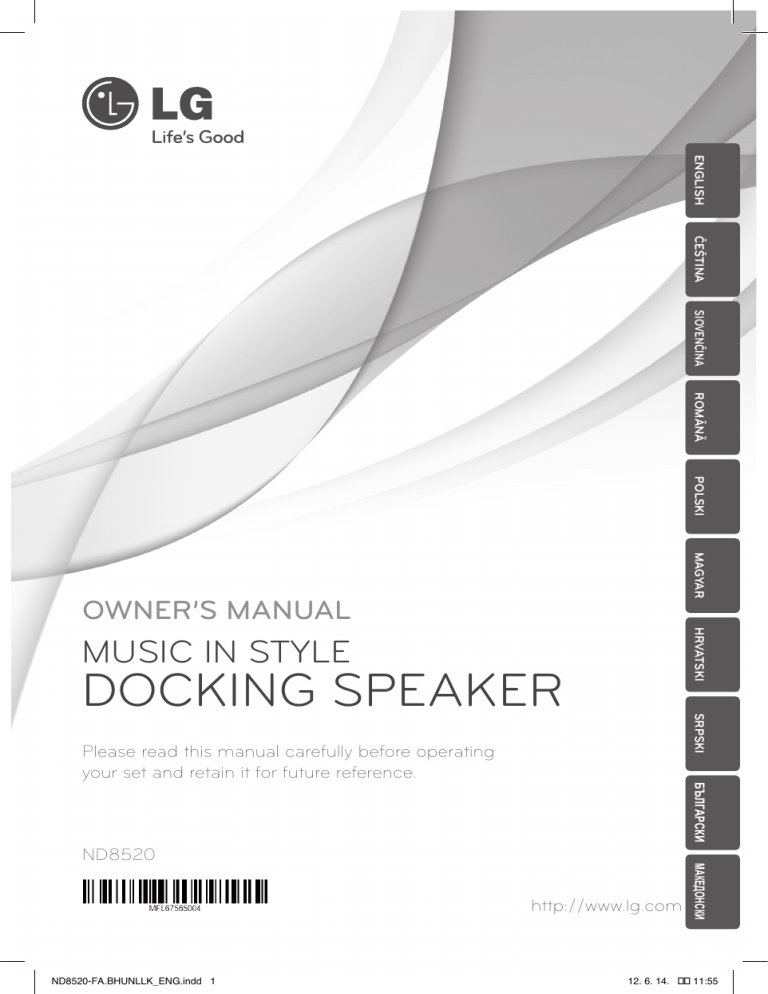 LG ND8520 Owner's manual LG ND8520 Owner's manual