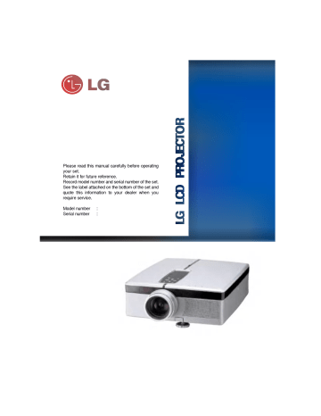 LG LP-XG2 User's manual LG LP-XG2 User's manual