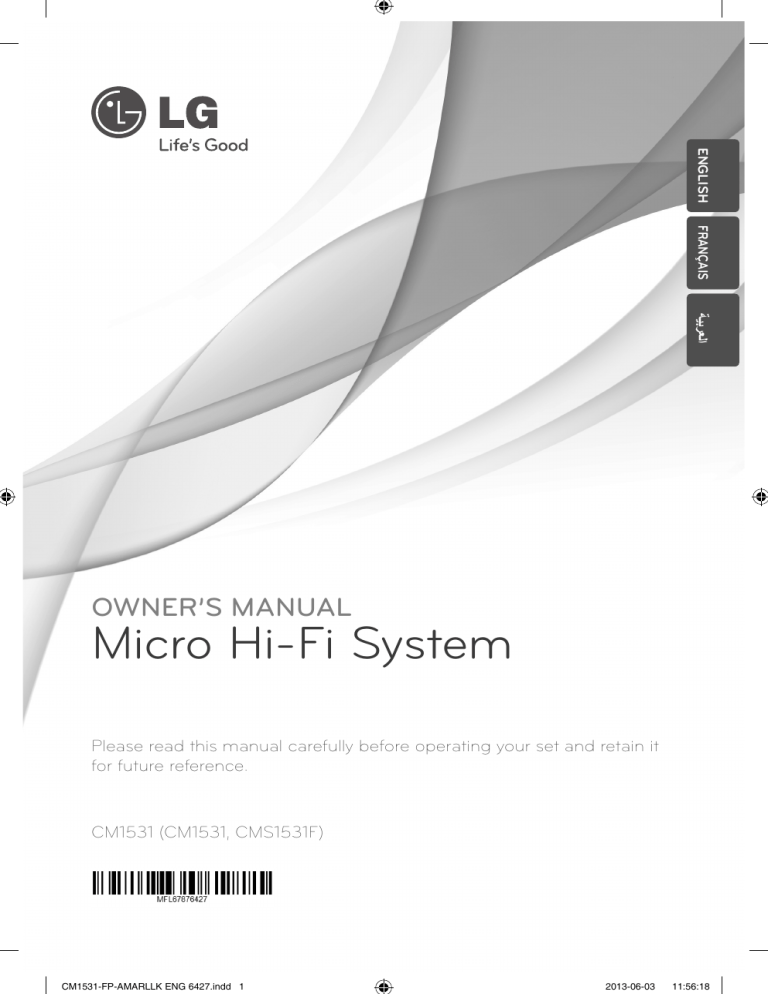 LG CM1531 Owner's manual LG CM1531 Owner's manual