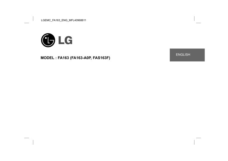 LG FA163-A0U Owner's manual LG FA163-A0U Owner's manual