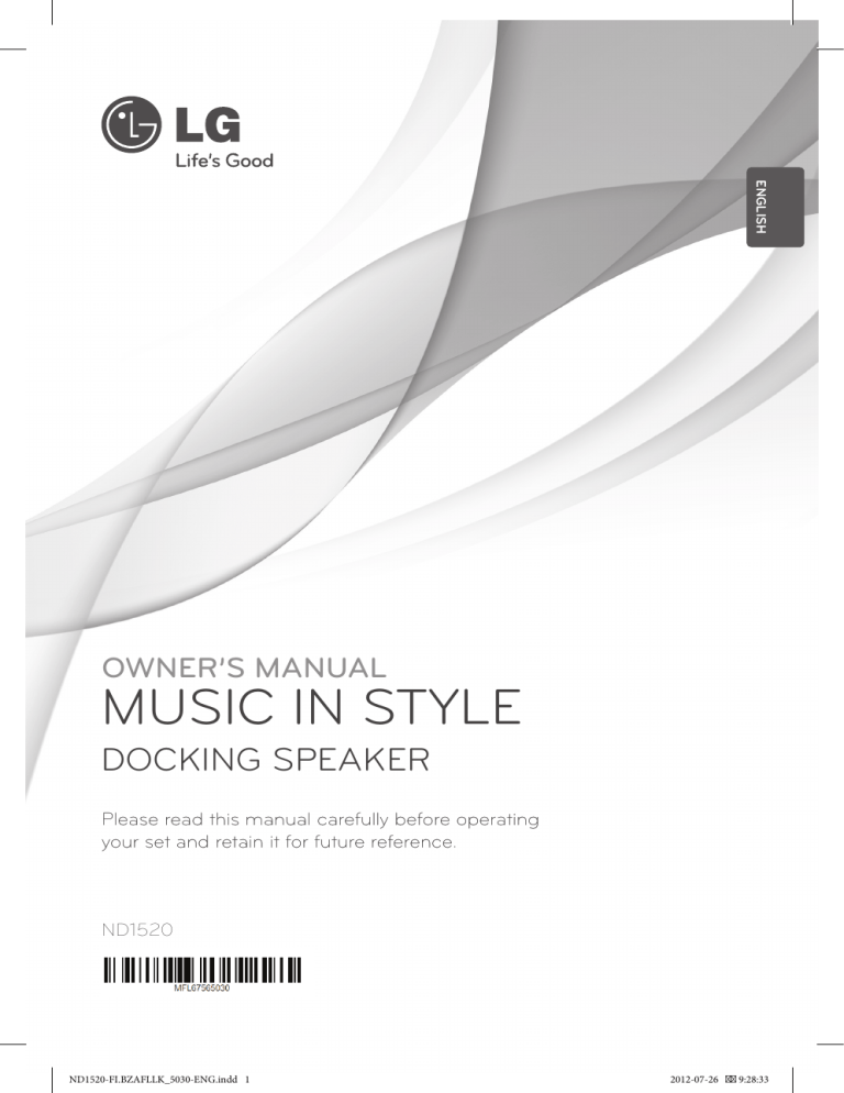 LG ND1520 Owner's manual LG ND1520 Owner's manual