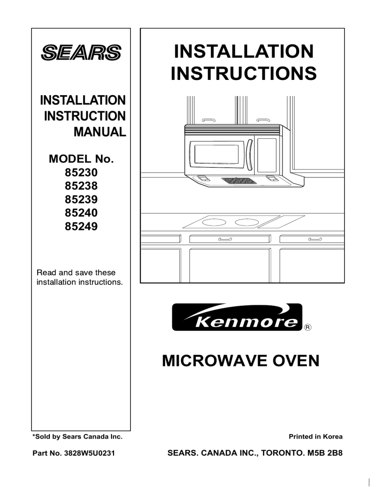 LG 85249, MV-187S, MV-187 Installation guide LG 85249, MV-187S, MV-187 Installation guide
