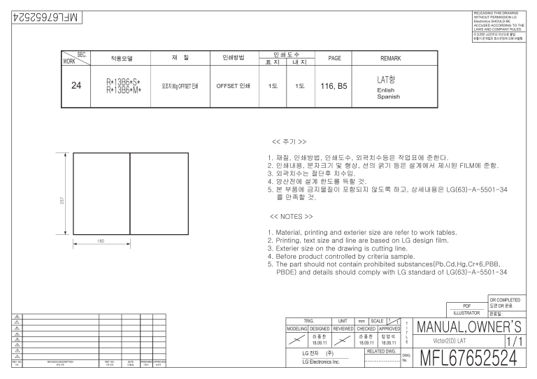 LG DF22RV2S Owner's manual LG DF22RV2S Owner's manual