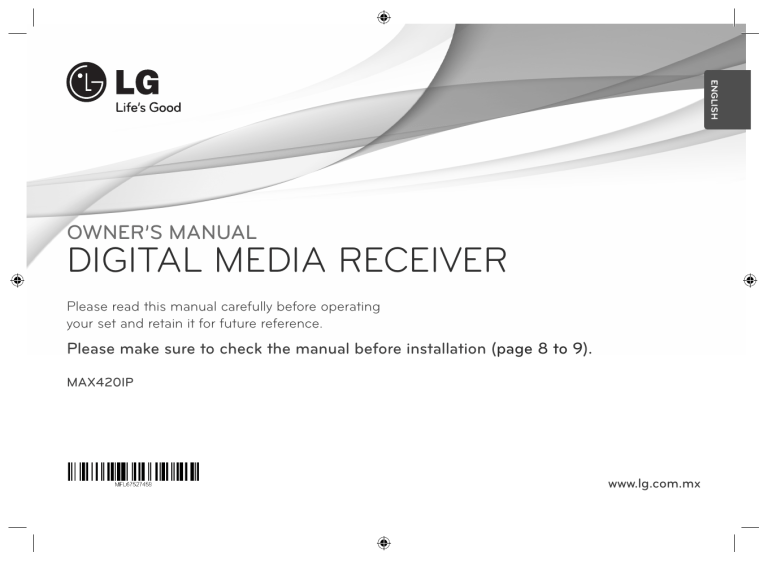 LG MAX420IP Owner's manual LG MAX420IP Owner's manual
