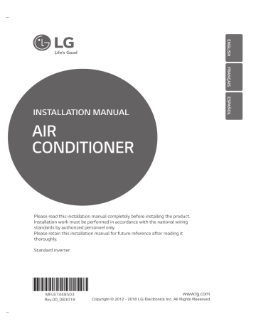LG LUU427HV.ANWBEUS Installation guide LG LUU427HV.ANWBEUS Installation guide