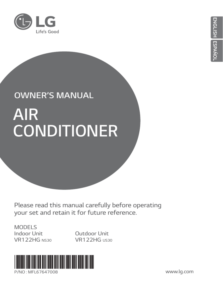 LG 8806084576828, VR122HG Owner's manual LG 8806084576828, VR122HG Owner's manual