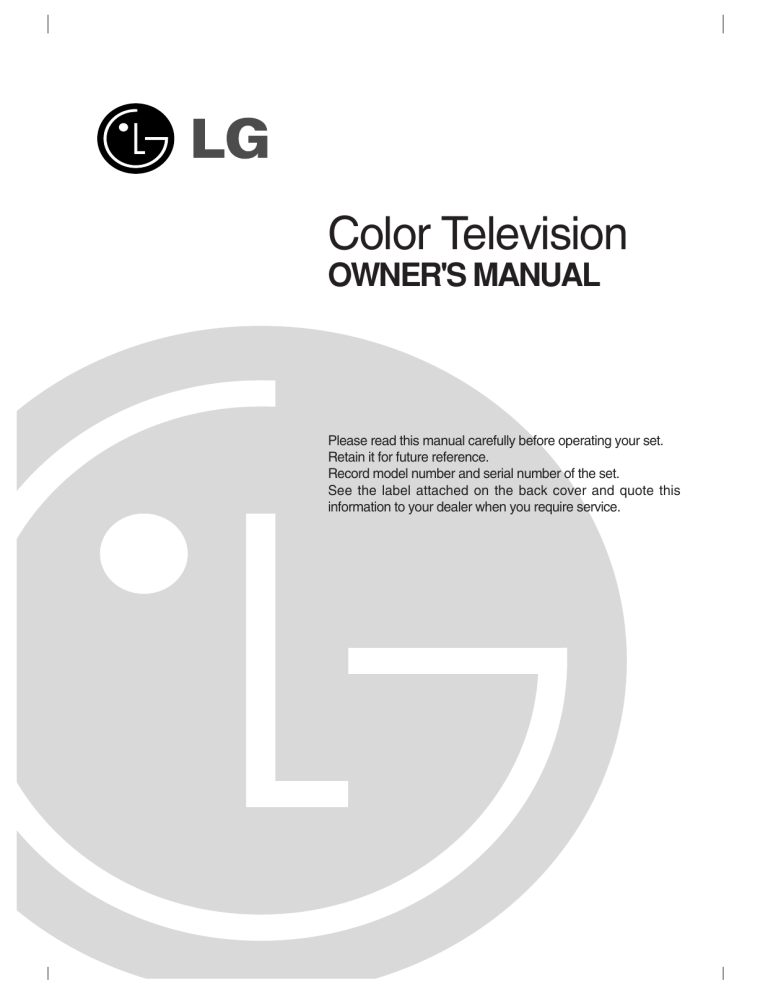 LG 29FU1RS Owner's manual LG 29FU1RS Owner's manual